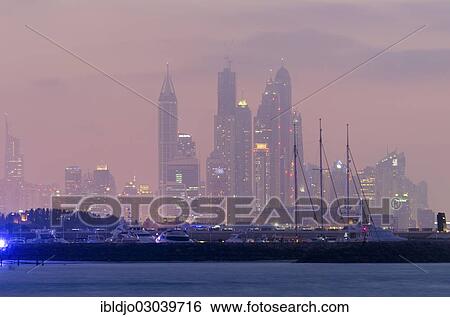 "Skyline, Dubai Marina at dusk, Emirate of Dubai, United Arab Emirates, Asia" View Large Photo Image Stock Photograph - "Skyline, Dubai Marina at dusk, Emirate of Dubai, United Arab Emirates, Asia". Fotosearch