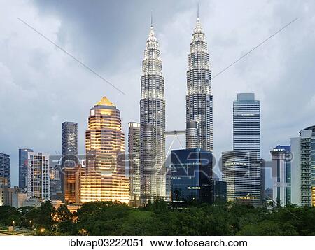 "Skyline in the evening, Petronas Twin Towers, Kuala Lumpur, Malaysia, Asia" View Large Photo Image Stock Image - "Skyline in the evening, Petronas Twin Towers, Kuala Lumpur, Malaysia, Asia". Fotosearch
