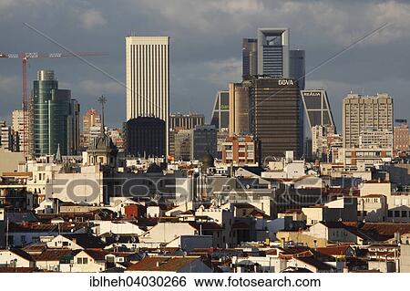 Stock Photograph - "Skyline, modern city, Madrid, Spain, Europe". Fotosearch