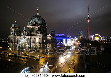 "Skyline of Berlin at Christmas time with the Ferris wheel on the Christmas market, the television tower, Marienkirche church, the Park Inn Hotel and the Red Town Hall, night shot, Berlin, Germany, Europe" View Large Photo Image Picture - "Skyline of Berlin at Christmas time with the Ferris wheel on the Christmas market, the television tower, Marienkirche church, the Park Inn Hotel and the Red Town Hall, night shot, Berlin, Germany, Europe". Fotosearch