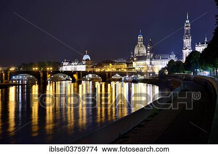 "Skyline of Dresden with the Elbe River at dusk, Dresden, Saxony, Germany, Europe" View Large Photo Image Picture - "Skyline of Dresden with the Elbe River at dusk, Dresden, Saxony, Germany, Europe". Fotosearch