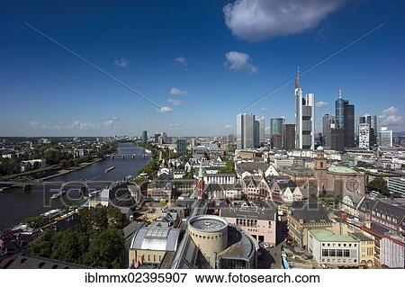 "Skyline of Frankfurt with skyscrapers and bank buildings, Main River on the left, Frankfurt am Main, Hesse, Germany, Europe" View Large Photo Image Stock Photo - "Skyline of Frankfurt with skyscrapers and bank buildings, Main River on the left, Frankfurt am Main, Hesse, Germany, Europe". Fotosearch