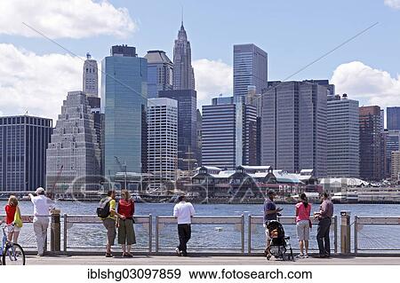 Stock Photo - "Skyline of Lower Manhattan, Brooklyn, New York City, New York, United States, North America". Fotosearch