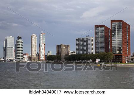 "Skyline on the Nieuwe Maas river, Rotterdam, Holland, The Netherlands, Europe" View Large Photo Image Stock Photo - "Skyline on the Nieuwe Maas river, Rotterdam, Holland, The Netherlands, Europe". Fotosearch
