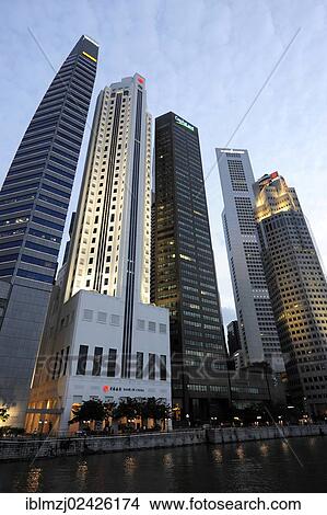 "Skyscrapers along the Singapore River, Financial District, Central Area, Central Business District, Singapore, Asia" View Large Photo Image Picture - "Skyscrapers along the Singapore River, Financial District, Central Area, Central Business District, Singapore, Asia". Fotosearch