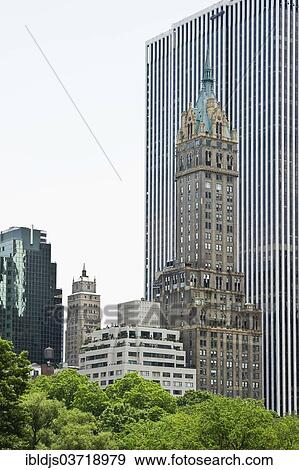"Skyscrapers at southern Central Park, Manhattan, New York City, New York, United States, North America" View Large Photo Image Stock Photo - "Skyscrapers at southern Central Park, Manhattan, New York City, New York, United States, North America". Fotosearch