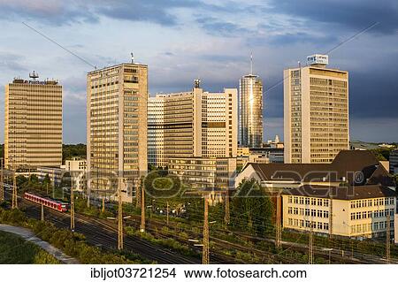 "Skyscrapers in the inner city of Essen,, Essen, North Rhine-Westphalia, Germany, Europe" View Large Photo Image Picture - "Skyscrapers in the inner city of Essen,, Essen, North Rhine-Westphalia, Germany, Europe". Fotosearch