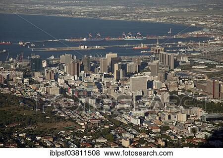 "Skyscrapers of the Central Business District, viewed from Lions Head, Cape Town, Western Cape, South Africa, Africa" View Large Photo Image Stock Photo - "Skyscrapers of the Central Business District, viewed from Lions Head, Cape Town, Western Cape, South Africa, Africa". Fotosearch