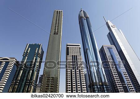 Skyscrapers on Sheikh Zayed Road, Dubai International Financial Centre, DIFC, Dubai, United Arab Emirates, Middle East, Asia View Large Photo Image Stock Image - Skyscrapers on Sheikh Zayed Road, Dubai International Financial Centre, DIFC, Dubai, United Arab Emirates, Middle East, Asia. Fotosearch