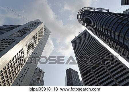 Stock Photo - "Skyscrapers, Raffles Place, Singapore, Asia". Fotosearch