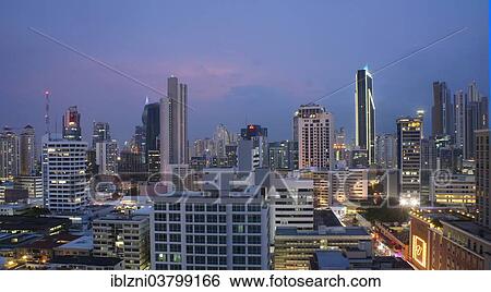 "Skyscrapers, skyline at night, Panama City, Panama, North America" View Large Photo Image Stock Photograph - "Skyscrapers, skyline at night, Panama City, Panama, North America". Fotosearch