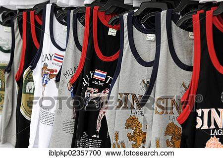 Stock Image - "Sleeveless shirts, Patong, Thailand, Asia". Fotosearch