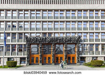 "Slovenian Parliament with the portal designed by Zdenko Kalin and Karel Putrih, Ljubljana, Slovenia, Europe" View Large Photo Image Stock Photo - "Slovenian Parliament with the portal designed by Zdenko Kalin and Karel Putrih, Ljubljana, Slovenia, Europe". Fotosearch