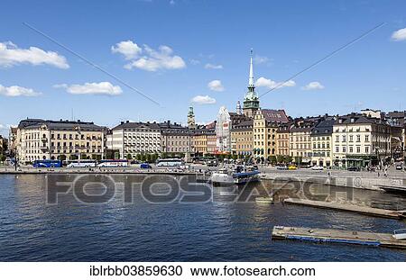 Stock Image - "Slussplan, lock square, Kornhamnstorg, Grain Harbour Square, historic centre, Gamla Stan, Stockholm, Stockholm County, Sweden, Europe". Fotosearch