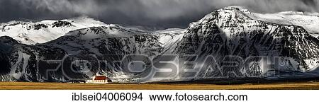 "Small chapel in front of tall, snow-covered mountains, Snaefellsnes Peninsula, Iceland, Europe" View Large Photo Image Picture - "Small chapel in front of tall, snow-covered mountains, Snaefellsnes Peninsula, Iceland, Europe". Fotosearch
