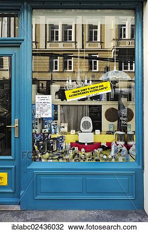 Stock Image - "Small electronics shop, Tuerkenstrasse, Munich, Bavaria, Germany, Europe, PublicGround, Europe". Fotosearch