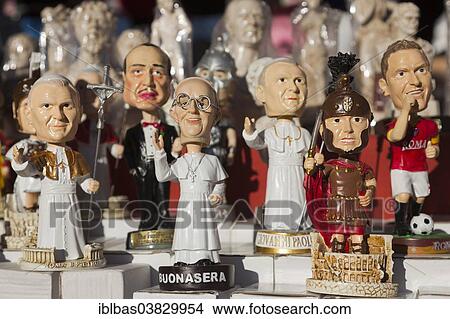 "Small figures of Pope John Paul II, Pope Francisco and other celebrities at a market stall, souvenirs, Campo de' Fiori, Rome, Lazio, Italy, Europe" View Large Photo Image Picture - "Small figures of Pope John Paul II, Pope Francisco and other celebrities at a market stall, souvenirs, Campo de' Fiori, Rome, Lazio, Italy, Europe". Fotosearch