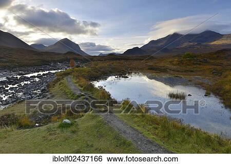 "Small lake in front of the Black Cullins Mountains, Sligachan, Isle of Skye, Scotland, United Kingdom, Europe" View Large Photo Image Stock Photograph - "Small lake in front of the Black Cullins Mountains, Sligachan, Isle of Skye, Scotland, United Kingdom, Europe". Fotosearch
