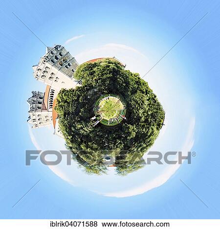 Stock Photo - "Small planet, Munich Church of St. Maximilian". Fotosearch