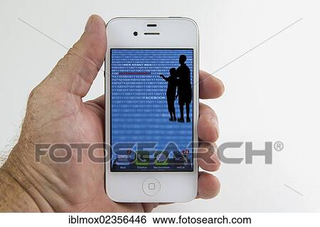 Stock Photograph - "Smartphone, symbolic image for data security, data privacy for children using smartphones". Fotosearch