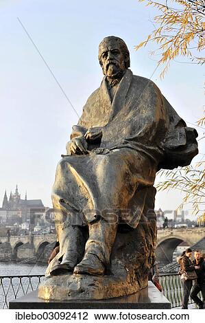 Stock Image - "Smetana monument at the Vltava River, Prague, Czech Republic, Europe". Fotosearch