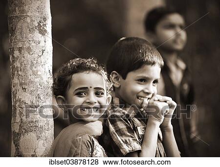 Stock Photo - "Smiling children, Kerala, South India, India, Asia". Fotosearch