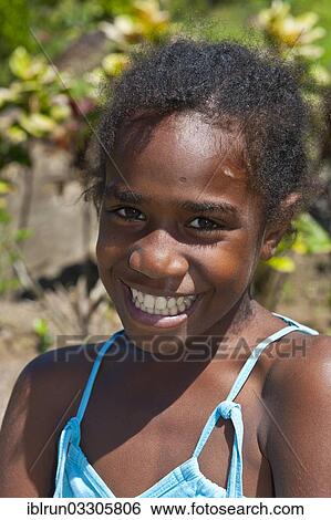 "Smiling local girl, portrait, Grande Terre, New Caledonia, France, Oceania" View Large Photo Image Stock Photograph - "Smiling local girl, portrait, Grande Terre, New Caledonia, France, Oceania". Fotosearch
