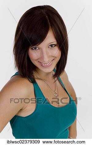 "Smiling young woman, portrait" View Large Photo Image Stock Photo - "Smiling young woman, portrait". Fotosearch