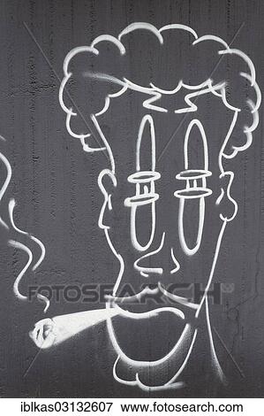 "Smoker, caricature, graffiti, Meiderich, Duisburg, Ruhr district, North Rhine-Westphalia, Germany, Europe" View Large Photo Image Stock Photo - "Smoker, caricature, graffiti, Meiderich, Duisburg, Ruhr district, North Rhine-Westphalia, Germany, Europe". Fotosearch