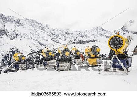 "Snow cannon and snow-covered mountains, Alp Gimmeln, Murren, Bernese Oberland, Canton of Bern, Switzerland, Europe" View Large Photo Image Stock Image - "Snow cannon and snow-covered mountains, Alp Gimmeln, Murren, Bernese Oberland, Canton of Bern, Switzerland, Europe". Fotosearch