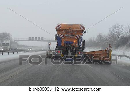 "Snow-clearing vehicle from the motorway maintenance authorities in operation on the A8 motorway, Wendlingen, Baden-Wurttemberg, Germany, Europe" View Large Photo Image Stock Image - "Snow-clearing vehicle from the motorway maintenance authorities in operation on the A8 motorway, Wendlingen, Baden-Wurttemberg, Germany, Europe". Fotosearch