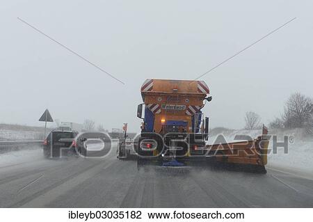 "Snow-clearing vehicle from the motorway maintenance authorities in operation on the A8 motorway, Wendlingen, Baden-Wurttemberg, Germany, Europe" View Large Photo Image Stock Image - "Snow-clearing vehicle from the motorway maintenance authorities in operation on the A8 motorway, Wendlingen, Baden-Wurttemberg, Germany, Europe". Fotosearch
