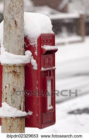 Snow covered post box attached to lamp post View Large Photo Image Stock Image - Snow covered post box attached to lamp post. Fotosearch