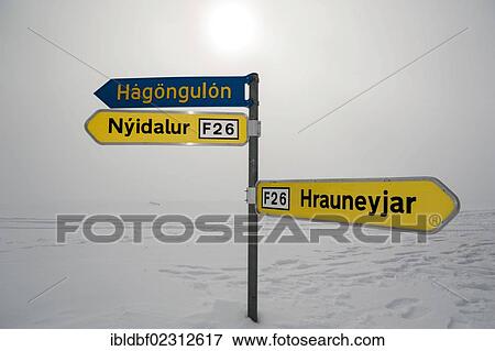 "Snow-covered signpost in a winter landscape, Vatnajoekull Glacier, Icelandic Highlands, Iceland, Europe" View Large Photo Image Stock Photo - "Snow-covered signpost in a winter landscape, Vatnajoekull Glacier, Icelandic Highlands, Iceland, Europe". Fotosearch