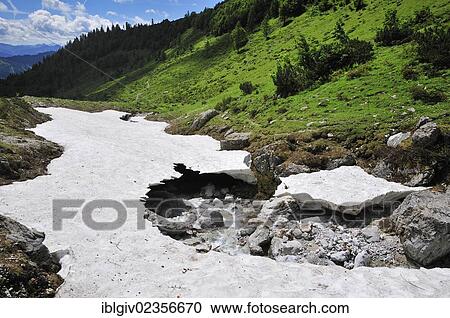 "Snow on the creek in June, Hochkoenig massif, Muehlbach stream, Salzburg, Austria, Europe" View Large Photo Image Stock Image - "Snow on the creek in June, Hochkoenig massif, Muehlbach stream, Salzburg, Austria, Europe". Fotosearch