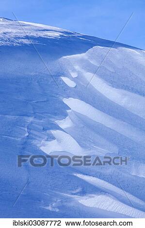 Stock Image - "Snow surface, snow cornice, winter landscape, Alpen, bei Riezlern, Kleinwalsertal, Vorarlberg, Austria, Europe". Fotosearch