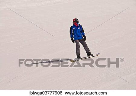 Stock Photograph - "Snowboarder, 13 years, Mt Nebelhorn, Oberstdorf, Allgau Alps, Upper Allgau, Bavaria, Germany, Europe". Fotosearch