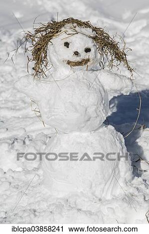 Stock Image - "Snowman, Lesachtal, Carinthia, Austria, Europe". Fotosearch