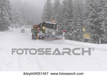 "Snowplough on the Black Forest High Road, B500, near Ruhestein, Baiersbronn, Baden-Wurttemberg, Germany, Europe" View Large Photo Image Stock Photo - "Snowplough on the Black Forest High Road, B500, near Ruhestein, Baiersbronn, Baden-Wurttemberg, Germany, Europe". Fotosearch