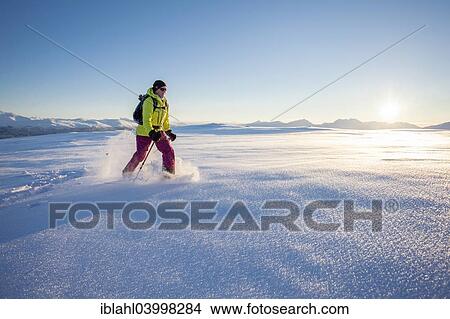 "Snowshoe walker on Rodtinden, Kvaloya, Tromso, Troms, Norway, Europe" View Large Photo Image Picture - "Snowshoe walker on Rodtinden, Kvaloya, Tromso, Troms, Norway, Europe". Fotosearch