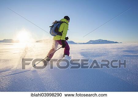"Snowshoe walker on Rodtinden, Kvaloya, Tromso, Troms, Norway, Europe" View Large Photo Image Stock Image - "Snowshoe walker on Rodtinden, Kvaloya, Tromso, Troms, Norway, Europe". Fotosearch