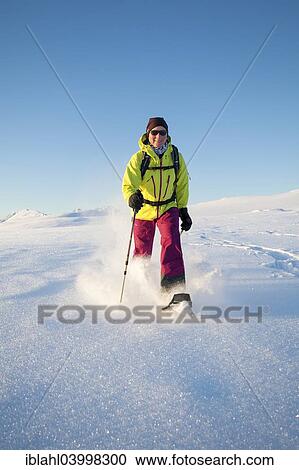 "Snowshoe walker on Rodtinden, Kvaloya, Tromso, Troms, Norway, Europe" View Large Photo Image Stock Image - "Snowshoe walker on Rodtinden, Kvaloya, Tromso, Troms, Norway, Europe". Fotosearch