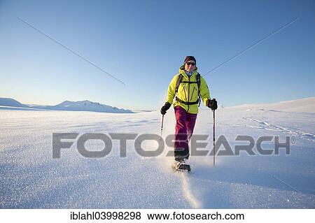 "Snowshoe walker on Rodtinden, Kvaloya, Tromso, Troms, Norway, Europe" View Large Photo Image Stock Photo - "Snowshoe walker on Rodtinden, Kvaloya, Tromso, Troms, Norway, Europe". Fotosearch