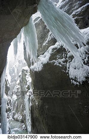 "Snowy canyon with icicles, Partnachklamm, Garmisch-Partenkirchen, Upper Bavaria, Bavaria, Germany, Europe" View Large Photo Image Stock Image - "Snowy canyon with icicles, Partnachklamm, Garmisch-Partenkirchen, Upper Bavaria, Bavaria, Germany, Europe". Fotosearch