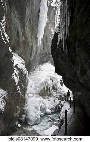 "Snowy canyon with icicles, Partnachklamm, Garmisch-Partenkirchen, Upper Bavaria, Bavaria, Germany, Europe" View Large Photo Image Stock Photo - "Snowy canyon with icicles, Partnachklamm, Garmisch-Partenkirchen, Upper Bavaria, Bavaria, Germany, Europe". Fotosearch