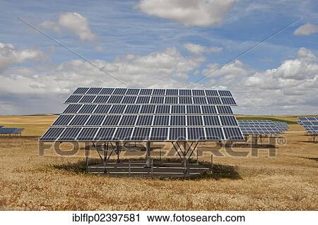 "Solar energy panels on open plains, Castilla y Leon, Spain, Europe" View Large Photo Image Stock Image - "Solar energy panels on open plains, Castilla y Leon, Spain, Europe". Fotosearch