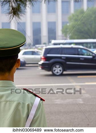 "Soldier on the roadside, Beijing, China, People's Republic of China, Asia" View Large Photo Image Stock Photo - "Soldier on the roadside, Beijing, China, People's Republic of China, Asia". Fotosearch