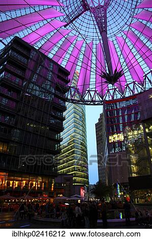 Sony Center in the twilight, Potsdamer Platz square, Berlin, Germany, Europe View Large Photo Image Stock Image - Sony Center in the twilight, Potsdamer Platz square, Berlin, Germany, Europe. Fotosearch