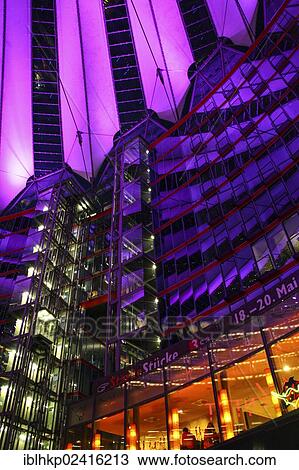Sony Center in the twilight, Potsdamer Platz square, Berlin, Germany, Europe View Large Photo Image Stock Image - Sony Center in the twilight, Potsdamer Platz square, Berlin, Germany, Europe. Fotosearch