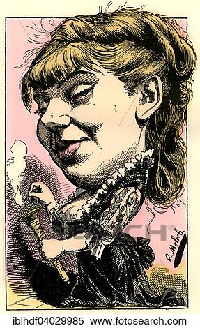 Stock Photography - "Sophie Alexandrine Croizette, Russian-French actress, political caricature, 1882, by Alphonse Hector Colomb pseudonym B. Moloch, a French caricaturist". Fotosearch